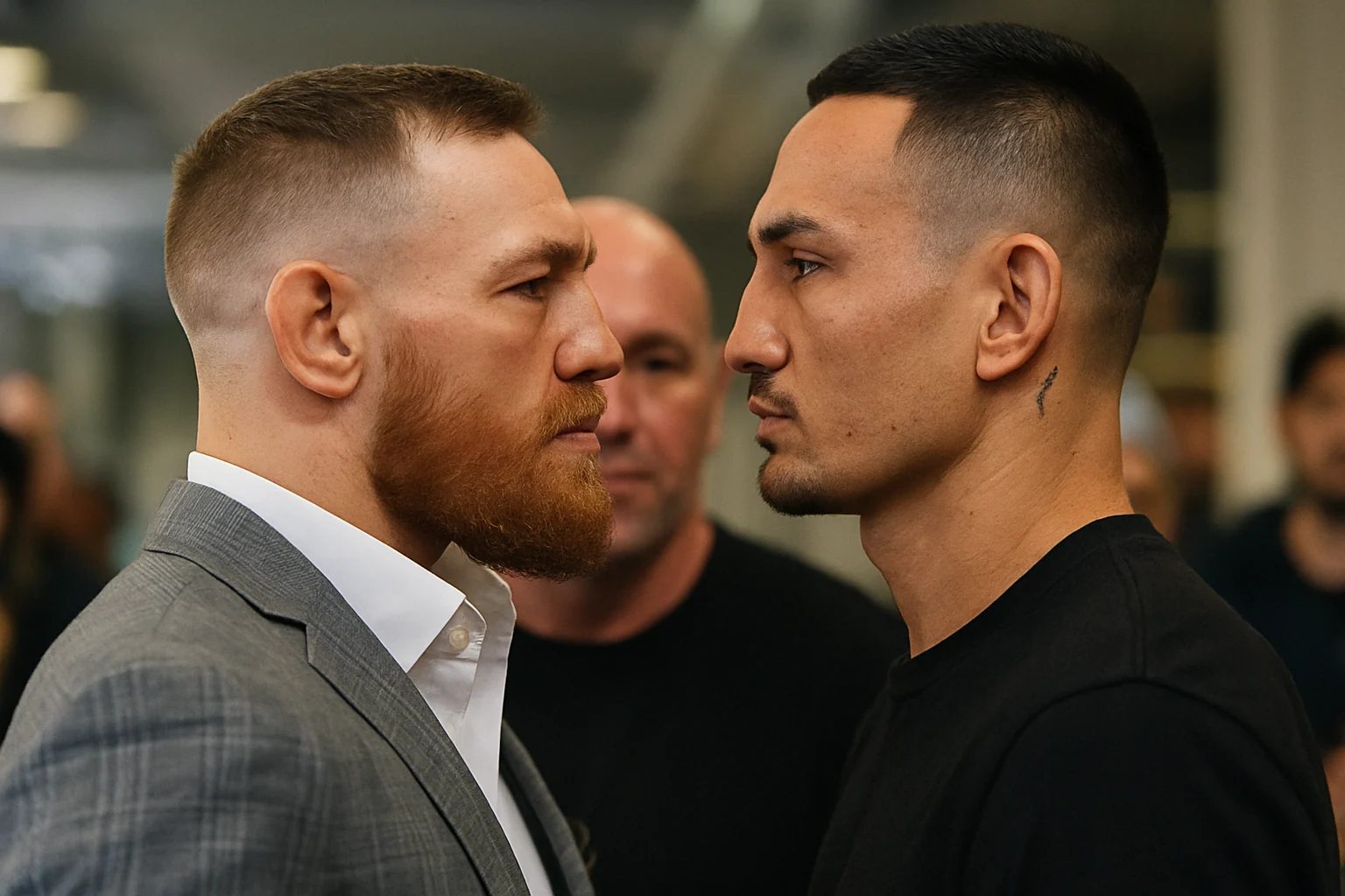 Conor McGregor a smuls ochelarii lui Max Holloway la conferința UFC 329