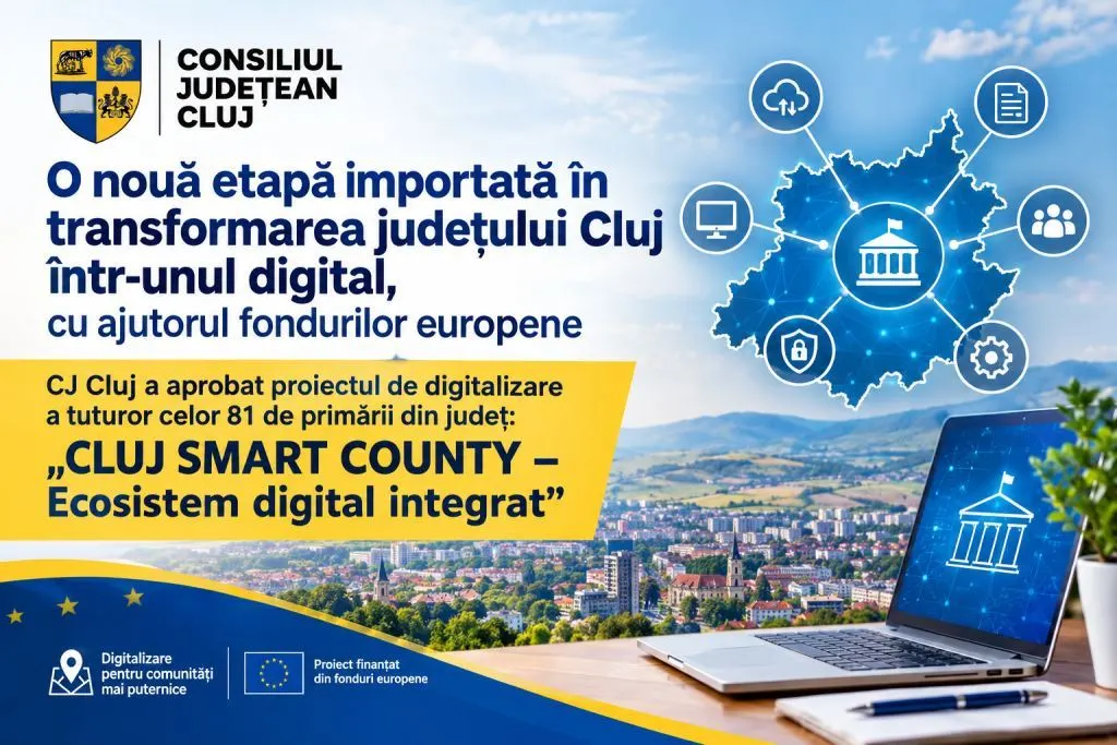 Cluj aprobă ecosistem digital comun pentru 81 de primării
