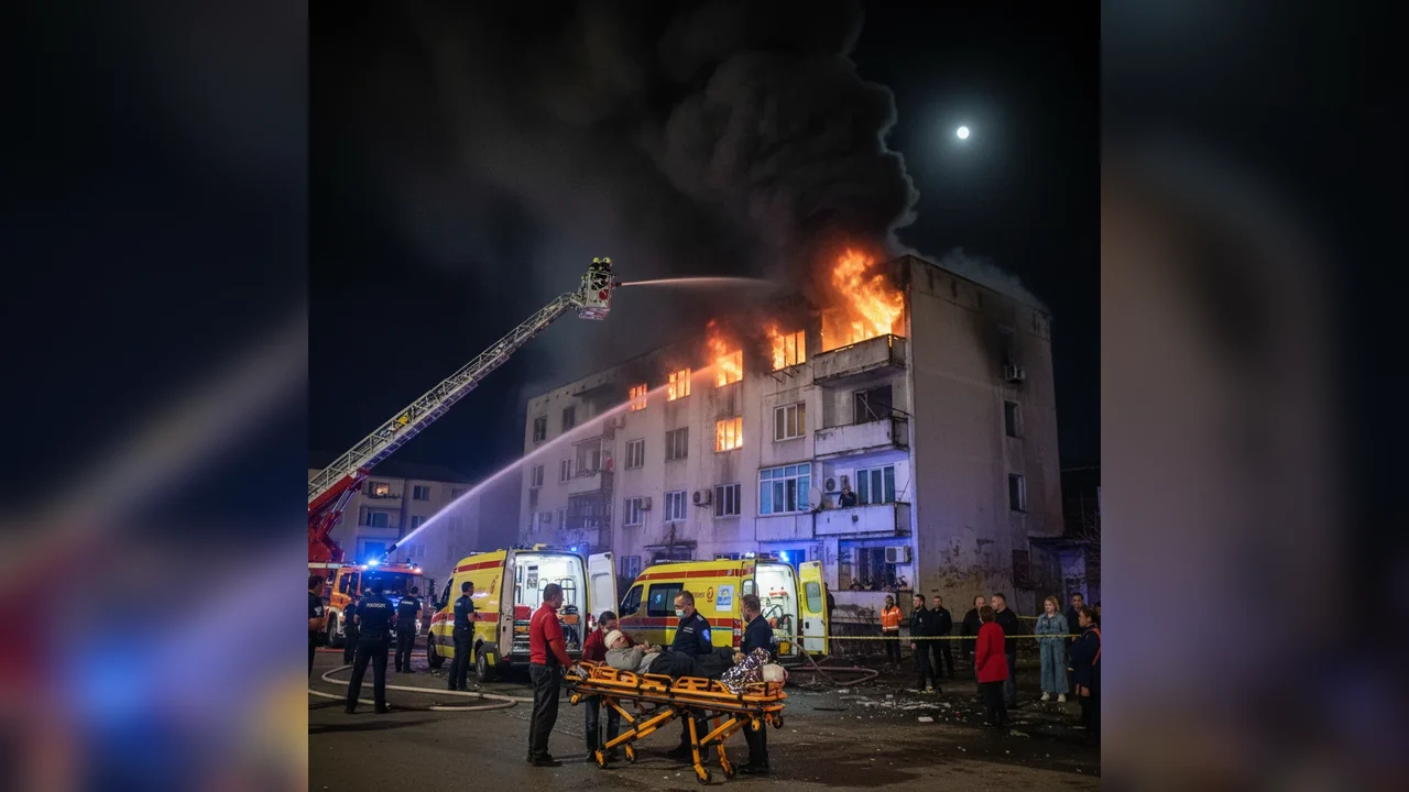 Deces după incendiul din Caracal: bărbatul de 57 de ani a murit la Slatina
