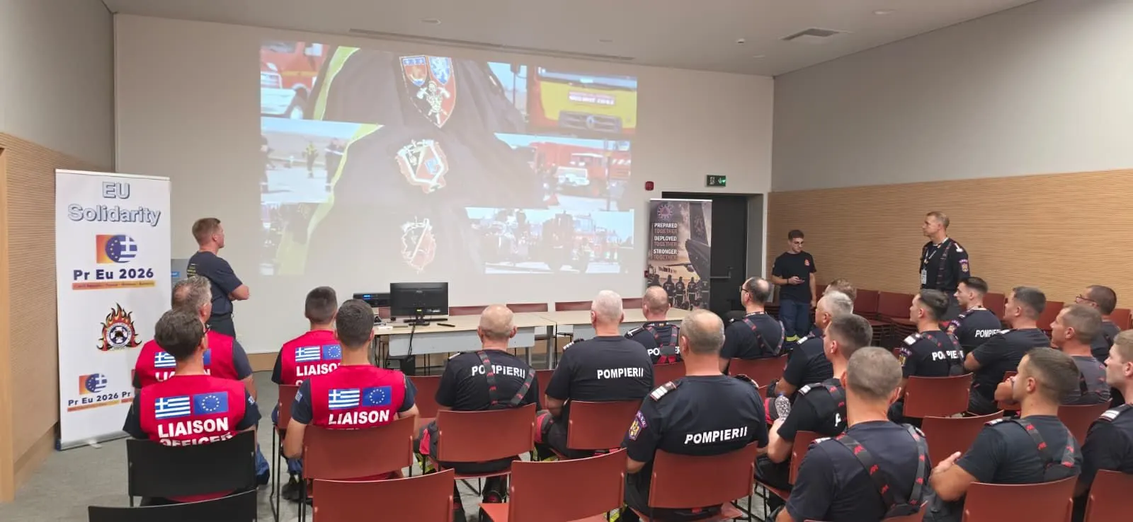IGSU în Grecia: simulare de foc la complex de caravane și antrenament cu francezii